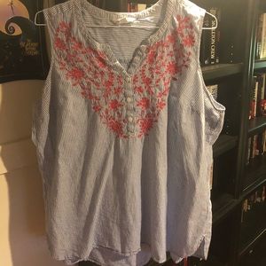 Croft & Barrow - Striped Floral Top